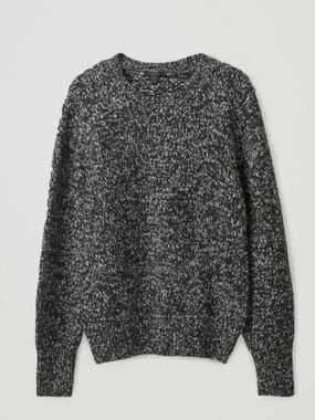 COS Sweater Women's Size S Speckle Black & White Wool & cotton blended Crewneck